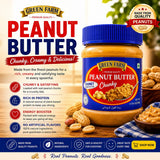 Green Farm Peanut Butter – Crunchy & Chunky (510g)