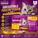 Whiskas Poultry Feasts In Jelly 1+ Adult Wet Cat Food Pouches 12X85G
