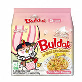 Samyang Cream Carbonara Buldak Hot Chicken Flavor Ramen Noodle 130g Pack of 5