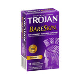 Trojan Studded Bareskin Lubricated Condoms - 10 Count