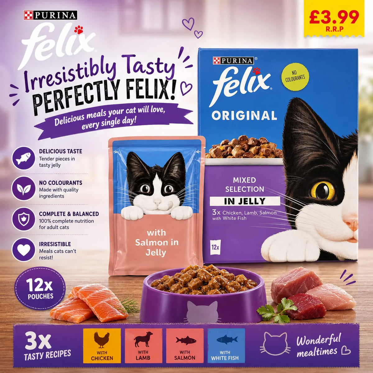 Felix Chunks in Jelly Mixed Variety Selection (12 x 85g)