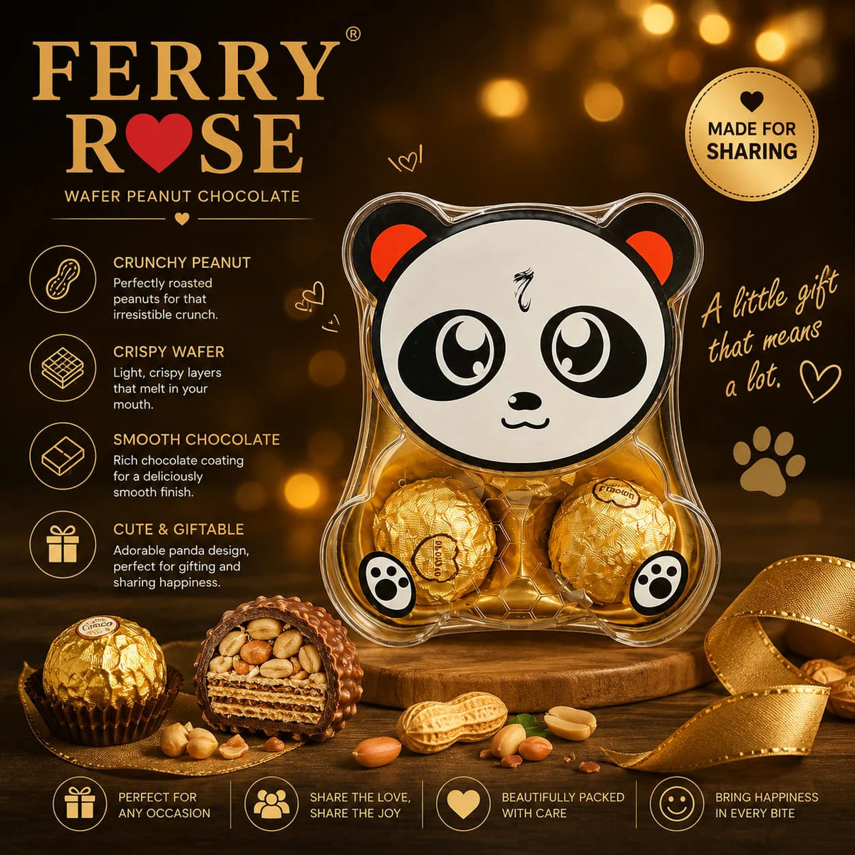 Ferry Rose Panda Shape Gift Box (T-5 / 62.5g)