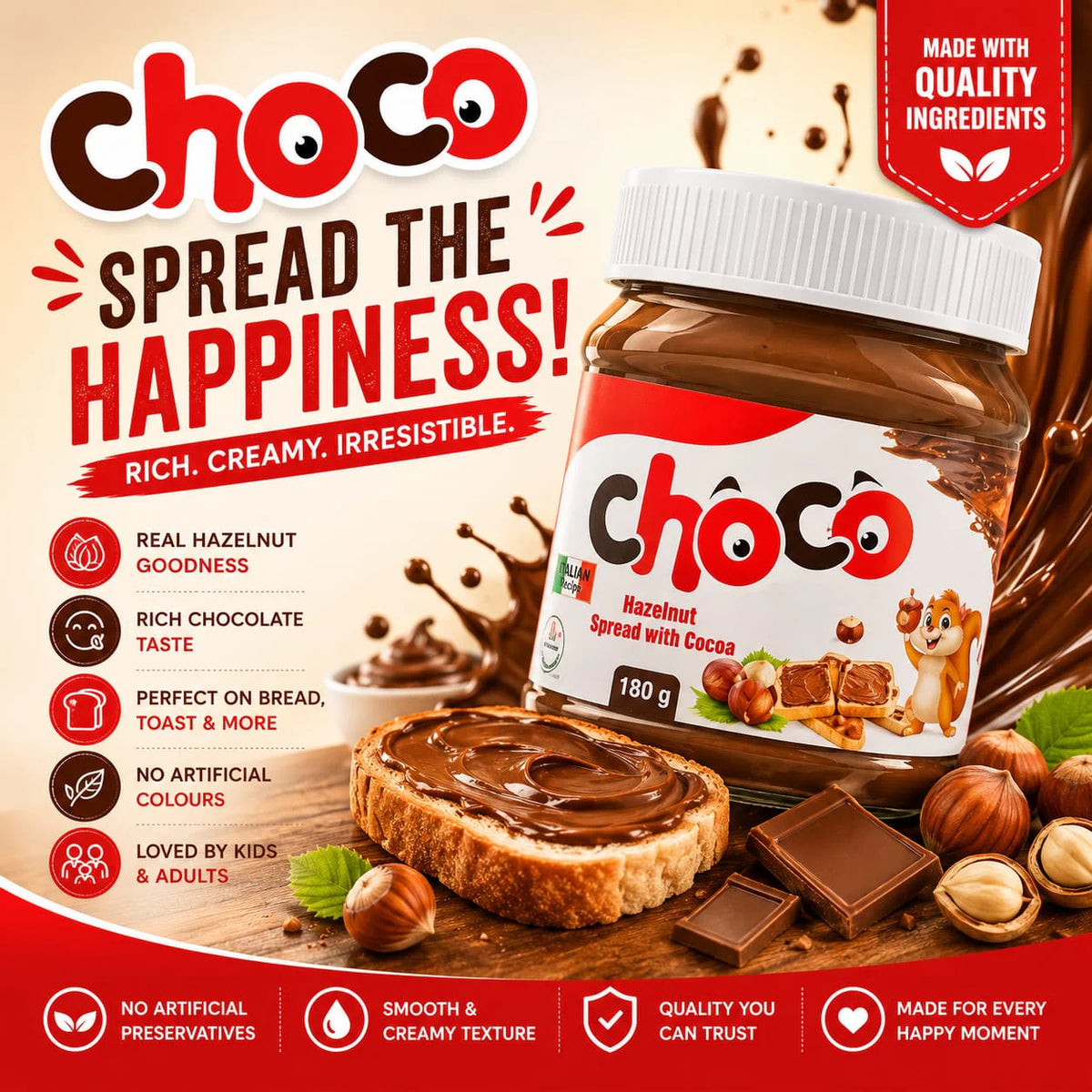 Milkyz Food Choco Cream Chocolate Milk Spread (180g)
