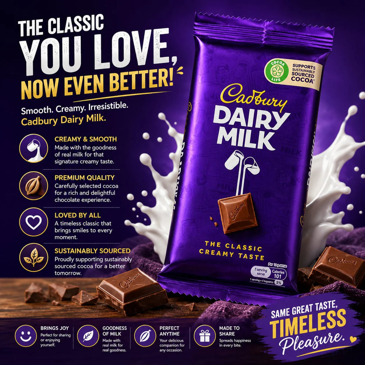 Cadbury Dairy Milk The Classic Chocolate 36g