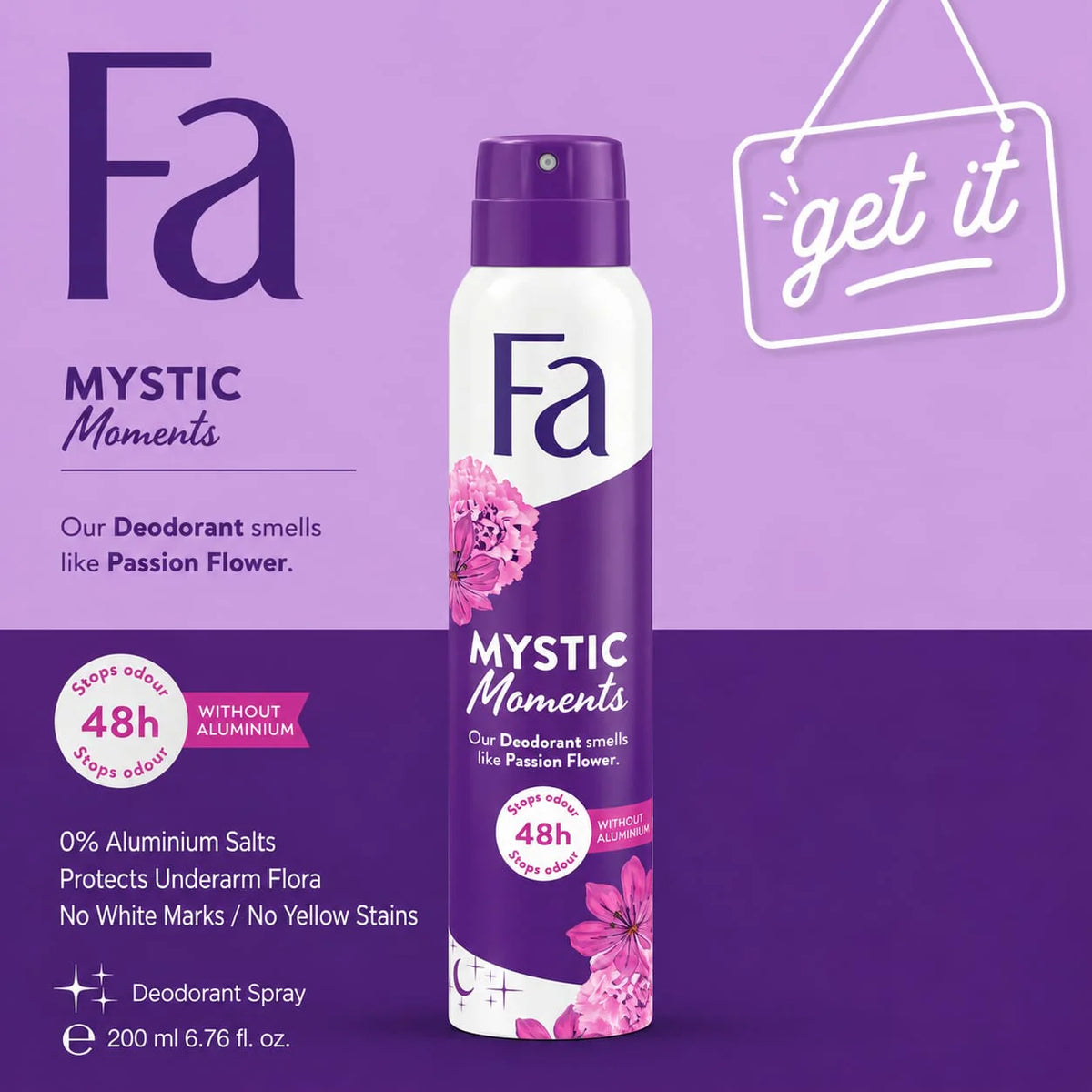 Fa Mystic Moments Deodorant Body Spray for Women (200ml)