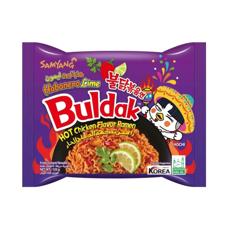 SAMYANG BULDAK NOODLES HABANERO LIME HOT CHICKEN PURPLE 135G