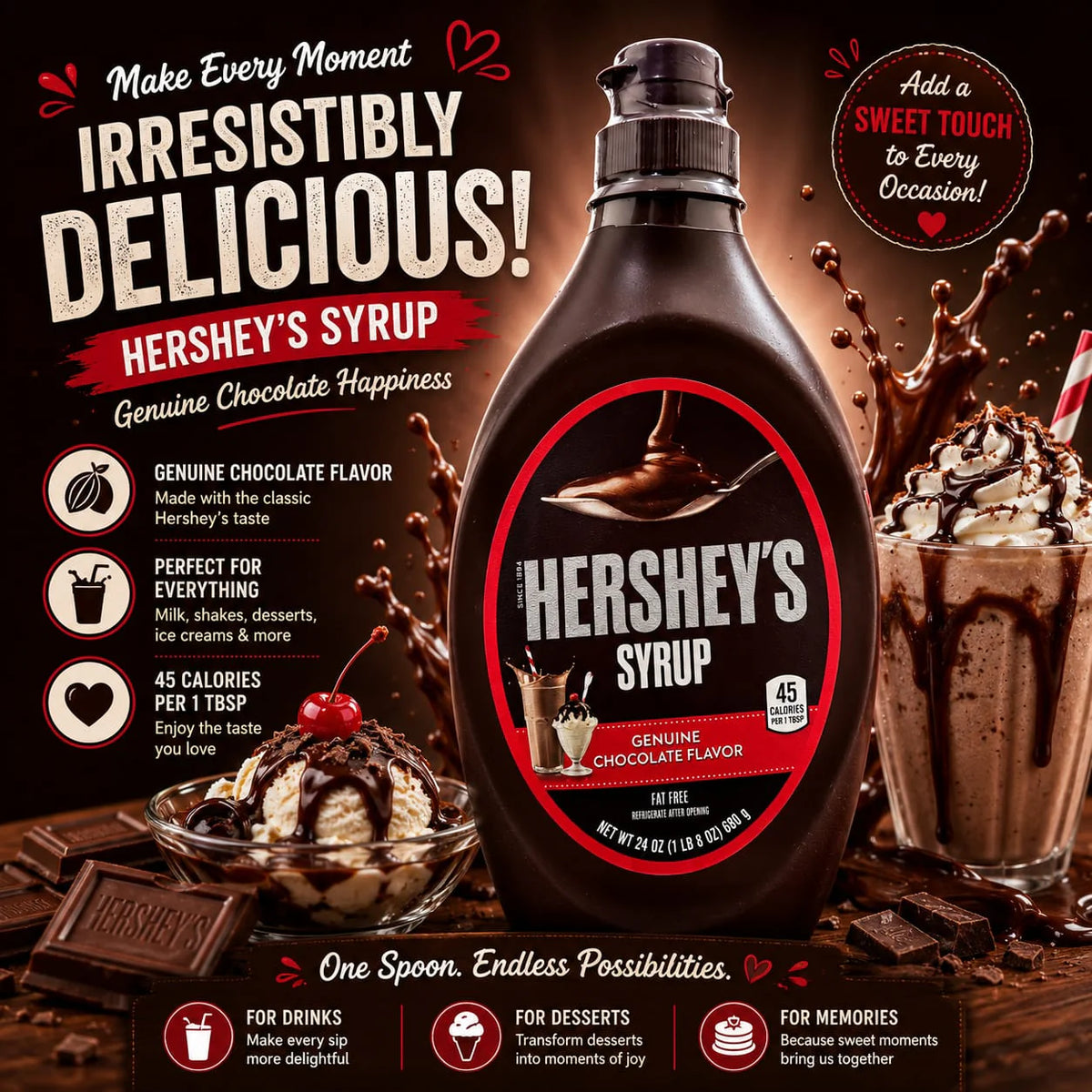 Hershey's Chocolate Syrup (680g)