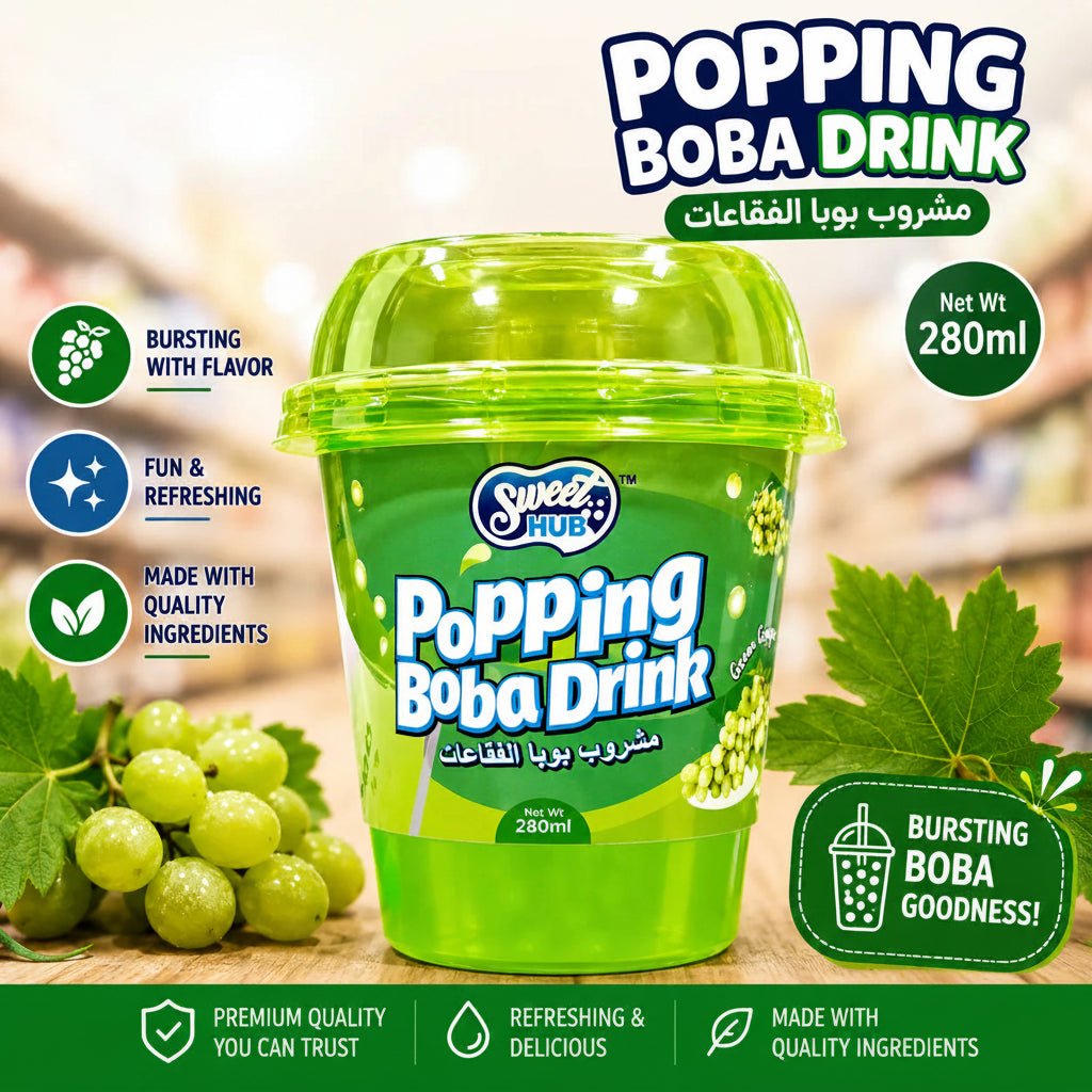Sweet Hub Grapes Popping Boba Drink 280ml