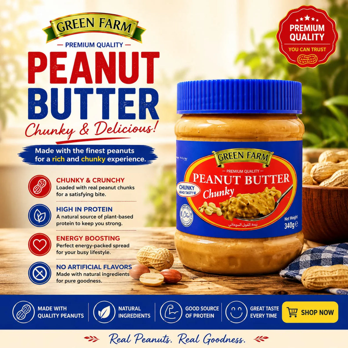 Nature's Home Peanut Butter Chunky 340g