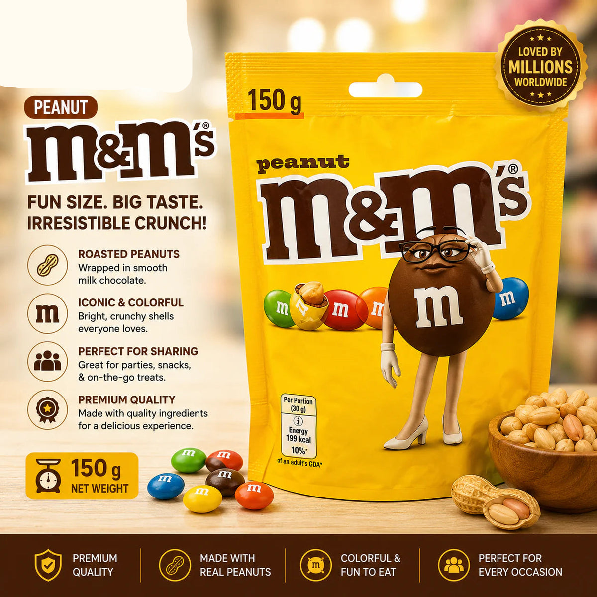 M&Ms Peanut Pouch 150g