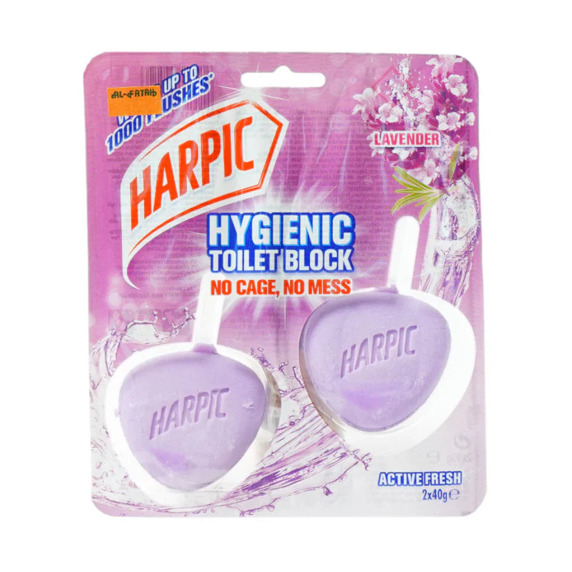 Harpic Active Fresh Lavender Toilet Blocks (2 x 40g Duo Pack)