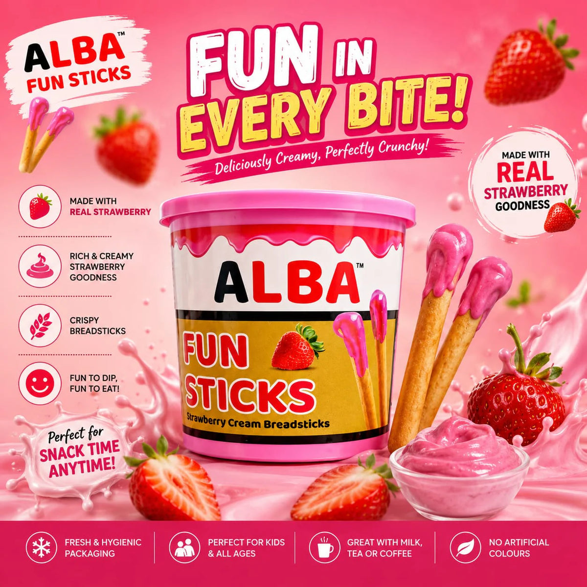 Alba Strawberry Fun Sticks (40g)