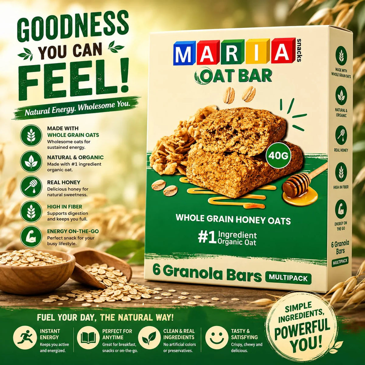 Maria Oat Bar Whole Grain with Honey & Oats