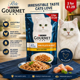 Gourmet Perle Mini Fillets in Gravy with Chicken Wet Cat Food 85g