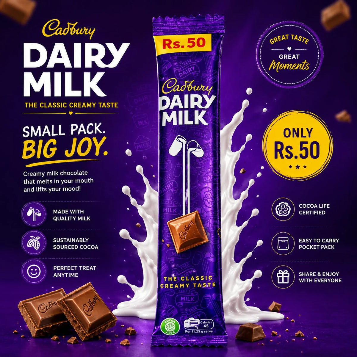 Cadbury Dairy Milk Chocolate (12.5g)