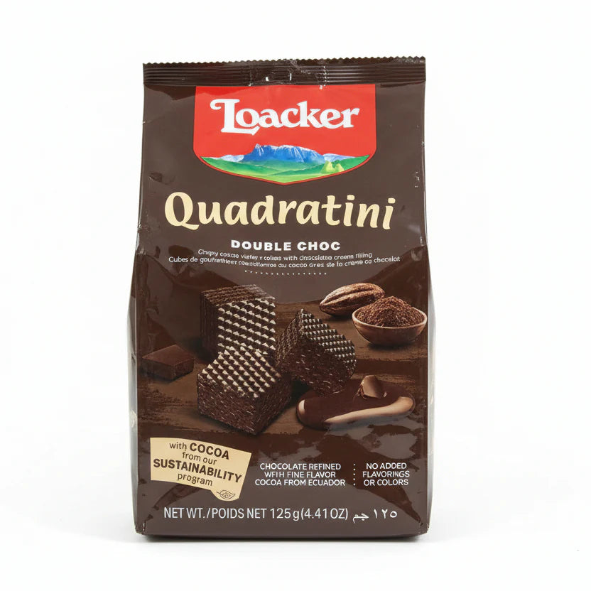 Loacker Quadratini Double Choco Wafer 125g