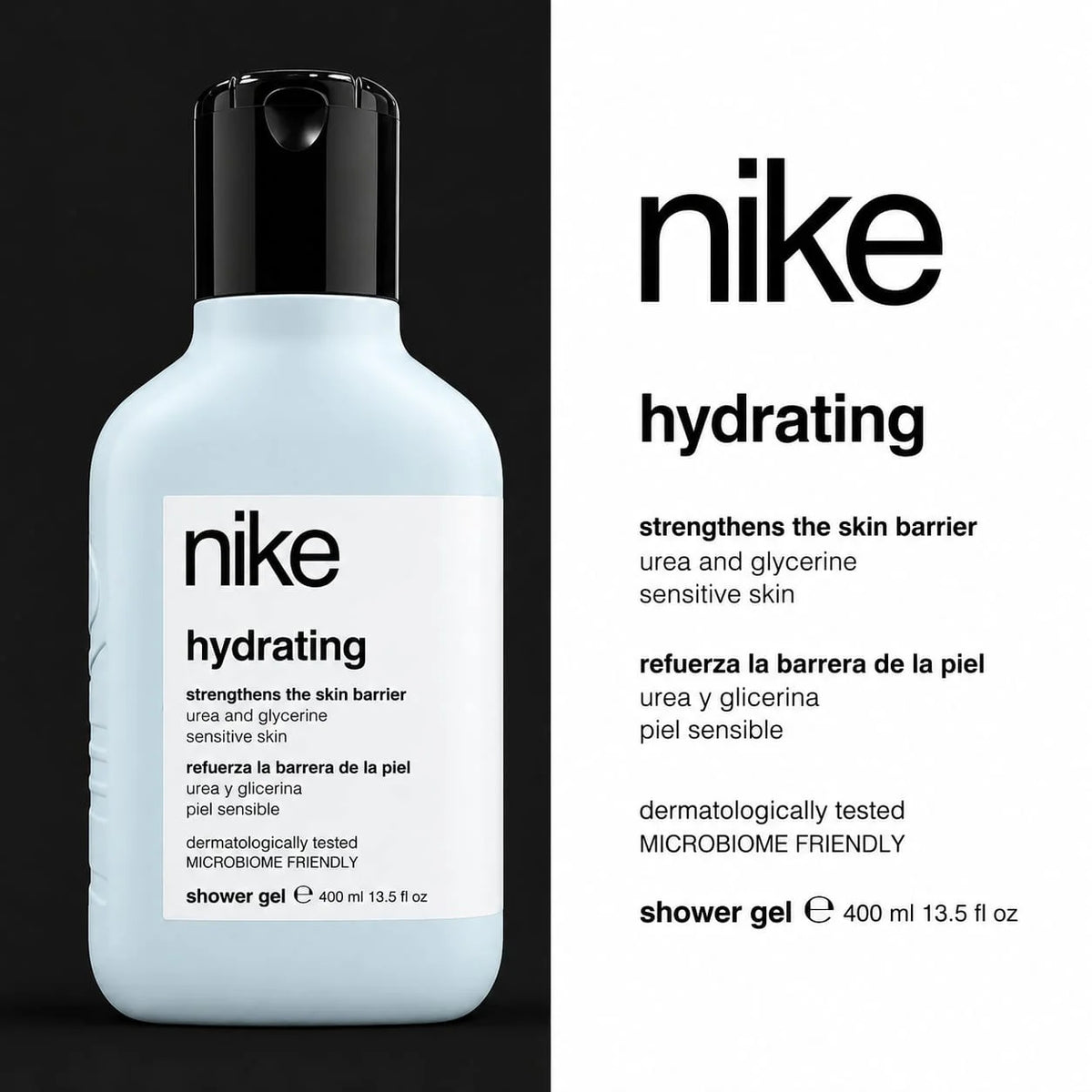 Nike Hydrating & Strengthening Shower Gel for Sensitive Skin (400ml)