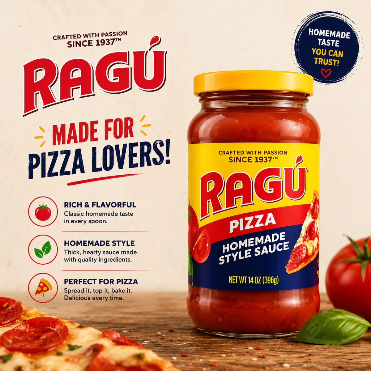 Ragu Homemade Style Pizza Sauce (396g)