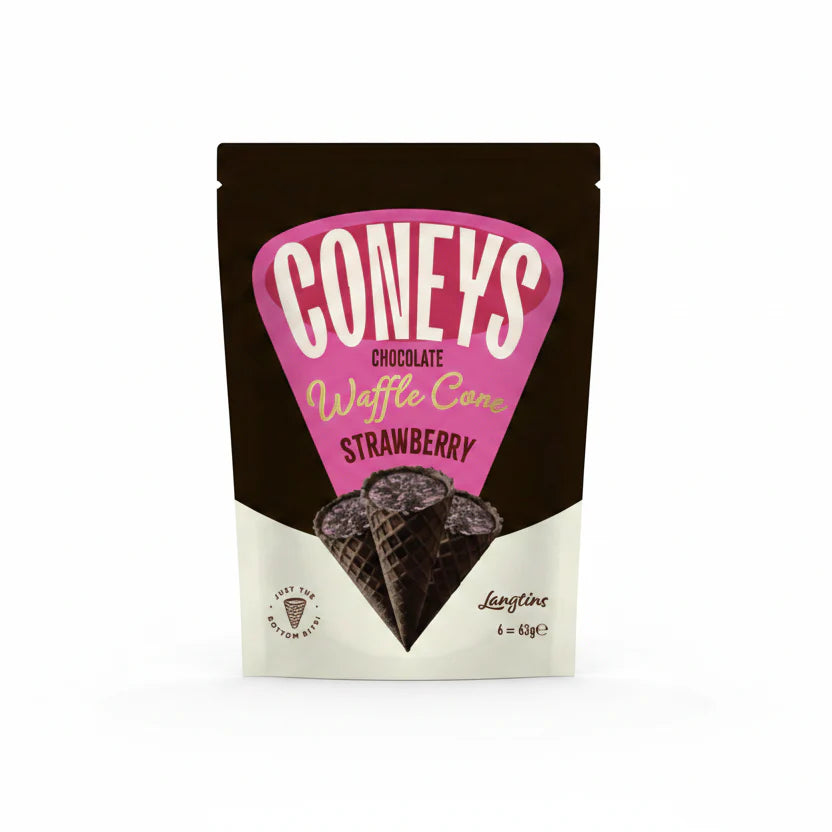 Coneys Chocolate Waffle Cone Strawberry 63g