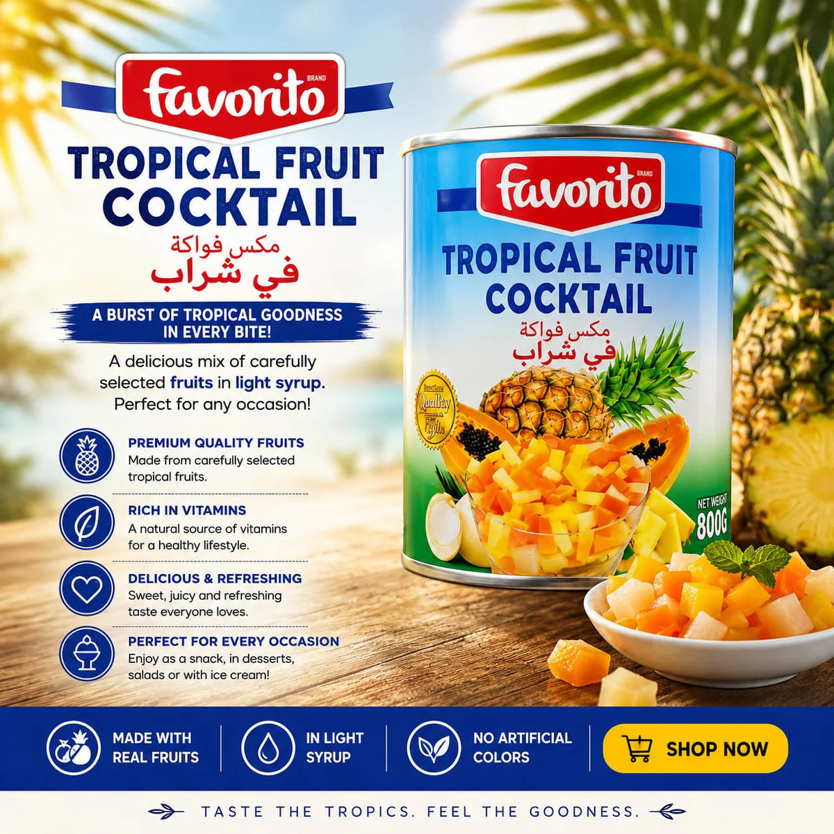 Favorito Tropical Fruit Cocktail 800g