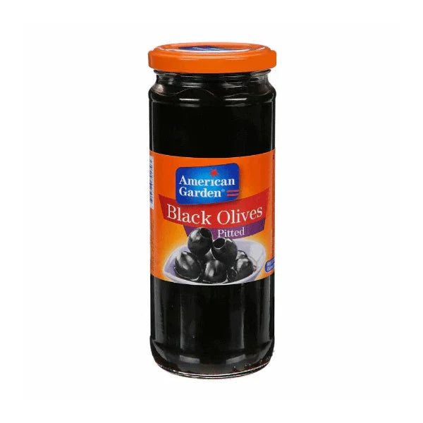 American Garden Black Olives Pitted 450g