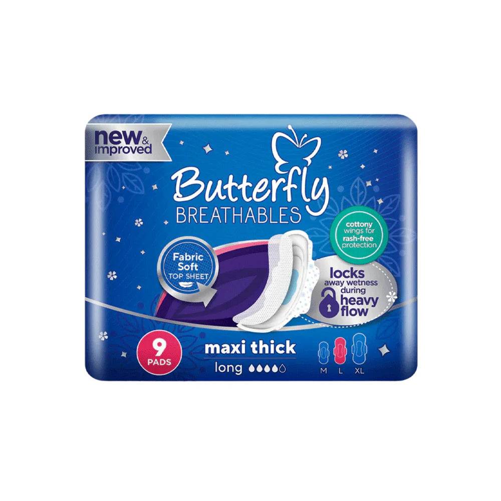 Butterfly Breathables Maxi Thick Long 9 Pads