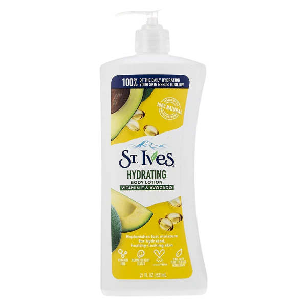 St. Ives Hydrating Vitamin E & Avocado Body Lotion, Paraben Free, 621ml