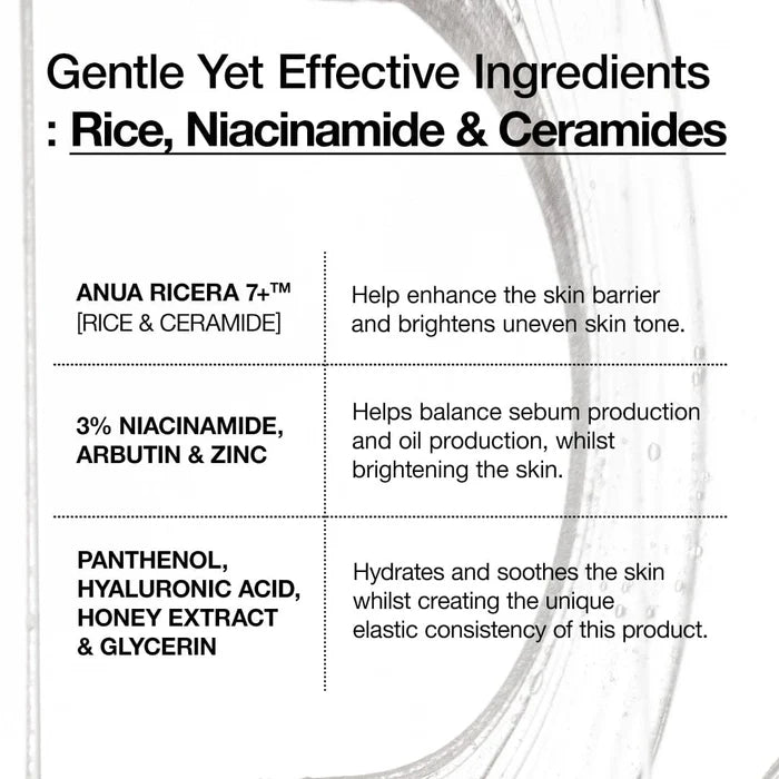 Anua Rice 7 + Ceramide Hydrating Barrier Serum 50ml