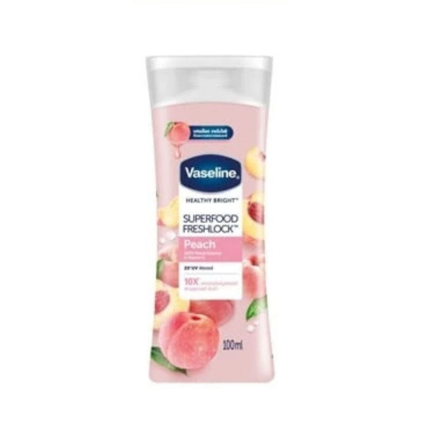 VASELINE BODY LOTION HEALTHY BRIGHT SUPER FOOD FRESH LOCK PEACH 100ML